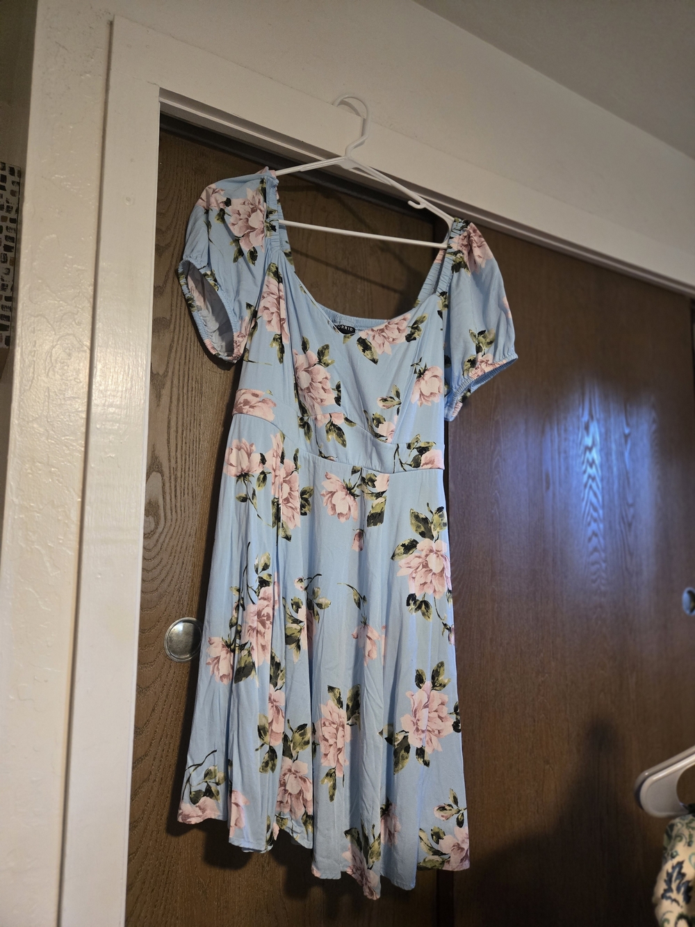 torrid Light Blue Floral Fit & Flare Dress